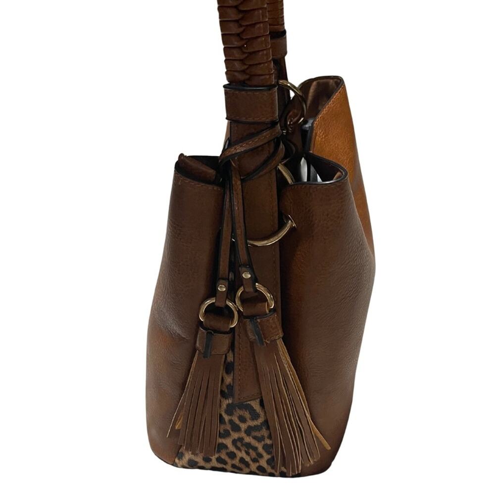 Jen & Co olivia animal print sides hobo with crossbody strap. Vegan. NWOT - Picture 5 of 10